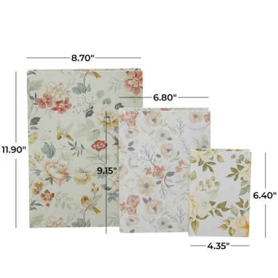 Vintage Floral Canvas Faux Book Box Set {7}