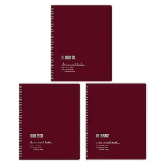 ELAN Publishing 8.5" x 11" Dark Red Class Record Books, 3ct. {1}
