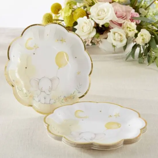 Kate Aspen&reg; 7'' Elephant Baby Shower Premium Paper Plates, 16ct. {3}