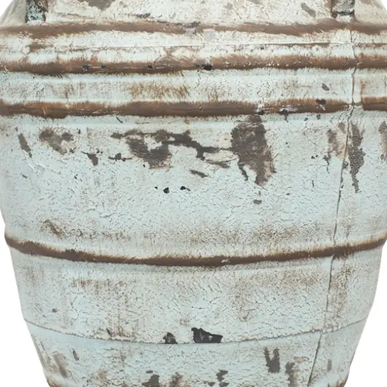 Set of 3 Blue Metal Rustic Vase, 26", 23", 19" {9}