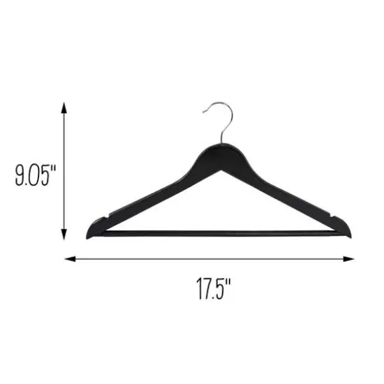 Honey Can Do Black Non-Slip Swivel Hook Wood Hangers, 24ct. {5}