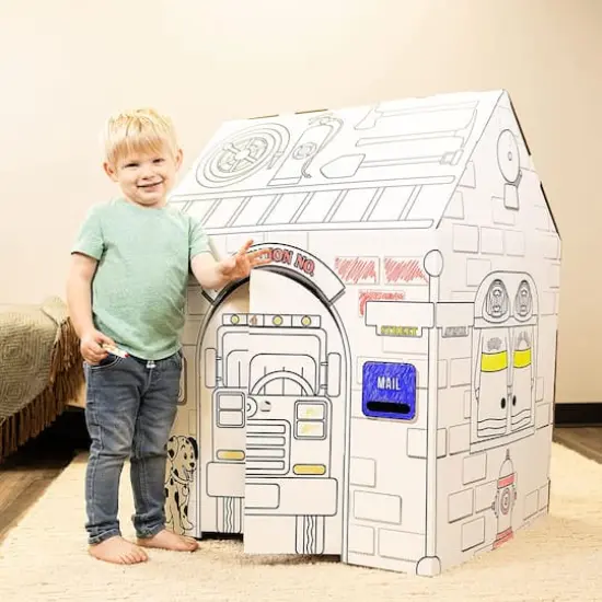 Easy Playhouse Police and Fire Station Clubhouse {3}