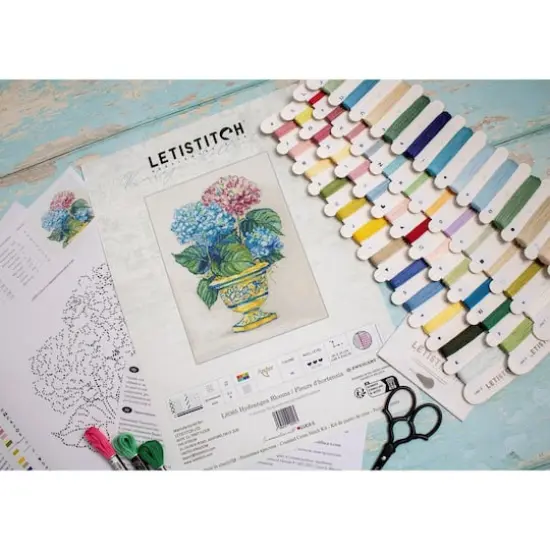 LetiStitch Hydrangea Blooms Counted Cross Stitch Kit {12}