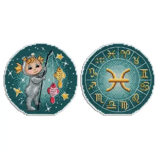 MP Studia Zodiac Signs Pisces Plastic Canvas Counted Cross Stitch Kit {3}