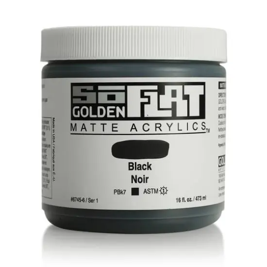 Golden&reg; SoFlat Matte Acrylic Paint, 16oz. Black {1}