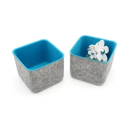 Welaxy Felt 2 Piece Storage Cubes Turquoise {7}