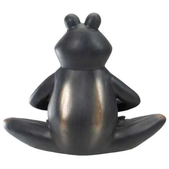 11" Yoga Frog in Sukhasana Position Outdoor Garden Statue {5}