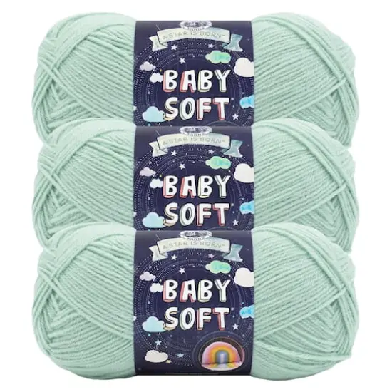 3 Pack Lion Brand&reg; Baby Soft&reg; Yarn Dusty Green {1}