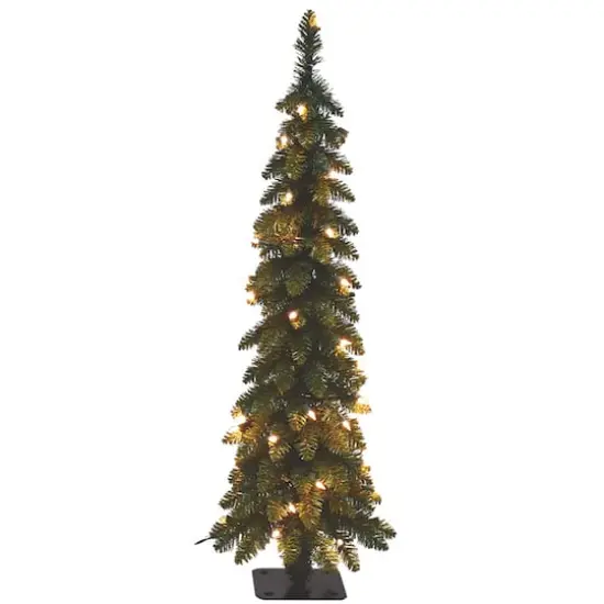 4ft. Pre-Lit Artificial Pencil Christmas Tree, Clear Lights {1}
