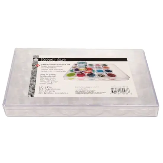 The Beadsmith&reg; 9.5'' x 6.5'' x 1'' Clear Storage Box with Jars {3}