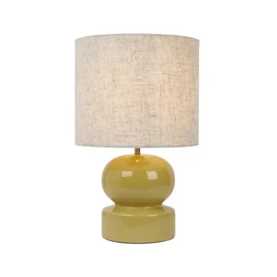 Hello Honey&reg; 19" Green Modern Ceramic Table Lamp with Fabric Shade {6}