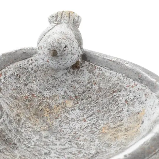 15" Gray Polystone Country Birds Garden Sculpture {7}