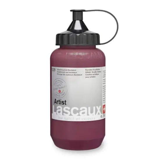 Lascaux Artist Acrylic Paint, 390mL 129 Cadmium Red Bordeau {4}
