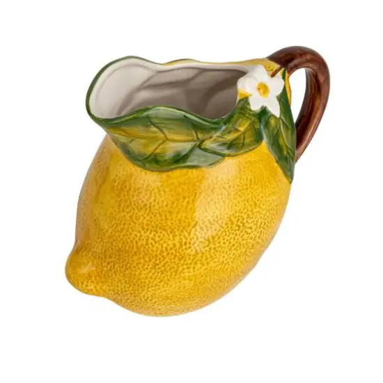 Hello Honey&reg; 6.25" Sunny Orchard Stoneware Lemon Pitcher {12}
