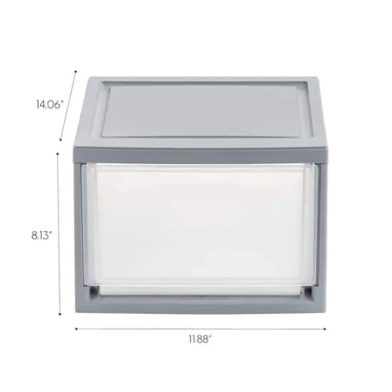 Iris&reg; 13qt. Gray Stackable Drawer, 4 Pack {3}