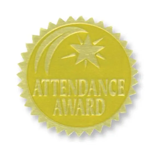 Hayes® Attendance Award Gold Foil Embossed Seals, 3 Packs of 54 {3}