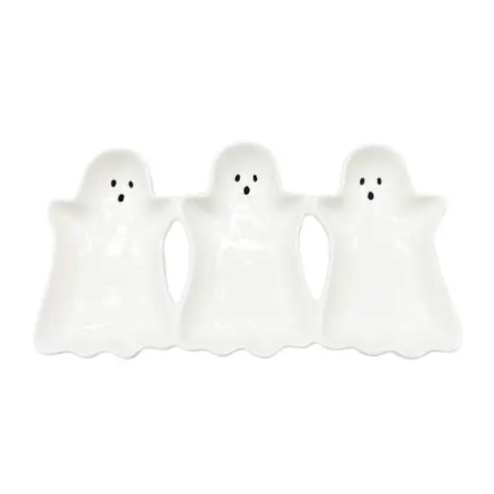 13" White Ghosts Plate by Makery&trade; {1}