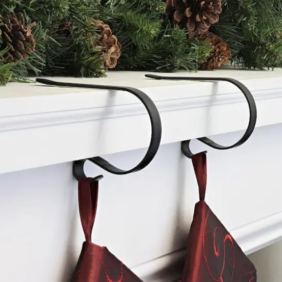 Original MantleClip&reg; Matte Black Stocking Holders, 2ct. {3}