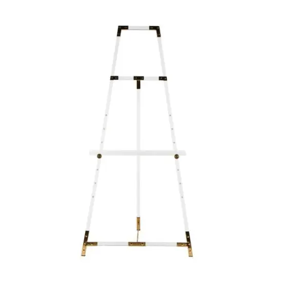 56.5" Clear Acrylic Plastic Adjustable 7-Tier Display Easel with Gold Accents & Chain Support {7}
