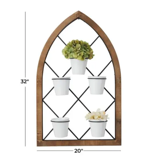 Brown Metal Traditional Arched Wall Decor 32" x 20" x 5" {6}