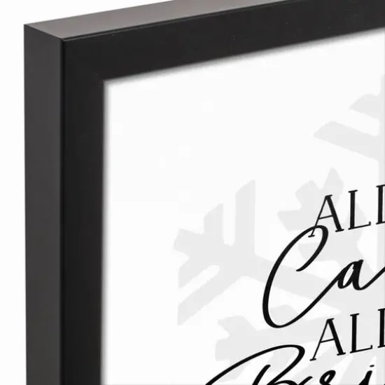 All is Calm All is Bright 12x12 Black Framed Canvas {4}