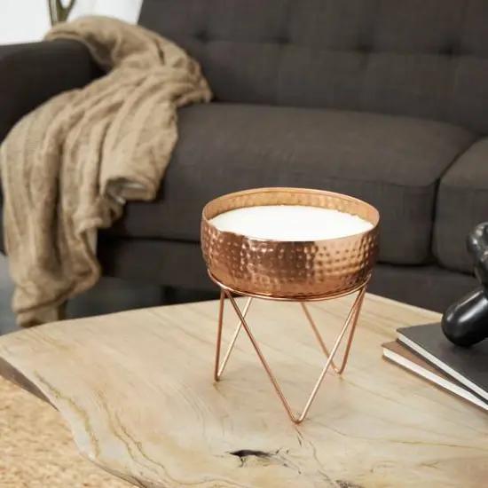 Vanilla Marshmallow Scented 4-Wick Candle in Copper Tripod Bowl {7}