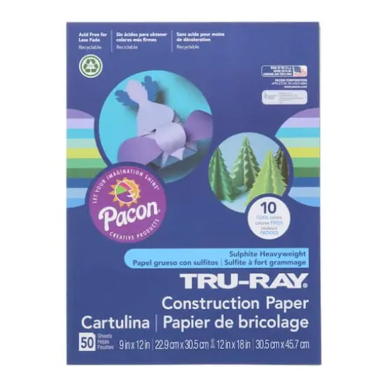 Pacon&reg; Tru-Ray Cool Colors Construction Paper, 9" x 12" {1}