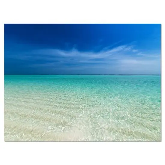 Designart - Turquoise Ocean Under Blue Sky - Modern Seascape Canvas Artwork {1}