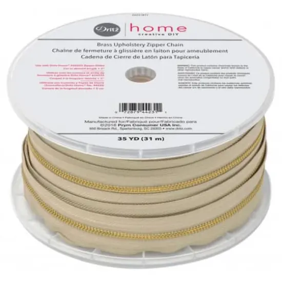 Dritz Home 35yd. Brass Upholstery Zipper Chain {1}