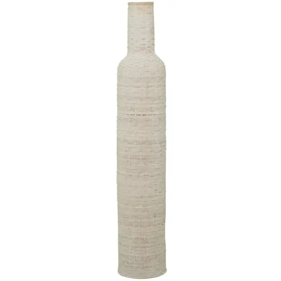White Bamboo Tall Woven Floor Vase 9" x 9" x 48" {5}