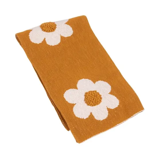 Hello Honey&reg; Yellow Flower Prints Cotton Knit Baby Blanket {1}