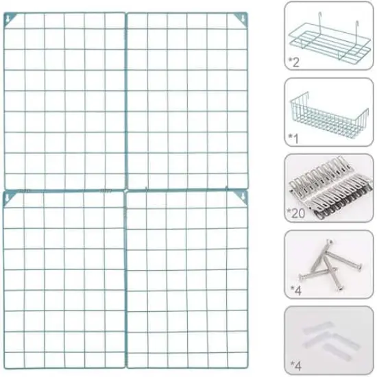 NEX&trade; Blue Wire Grid Storage Panel with 3 Wire Baskets {4}