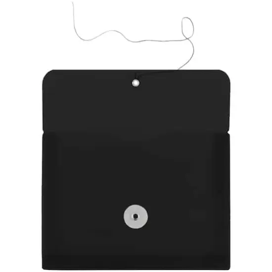 JAM Paper Black 5.5" x 7.5" Plastic Button & String Tie Closure Envelopes, 12ct. {3}