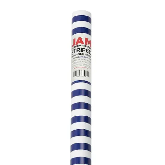JAM Paper Striped Gift Wrap, 2ct. Blue and White {5}