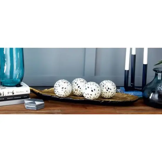 4" White Glass Decorative Glam Orbs, 4ct. {8}