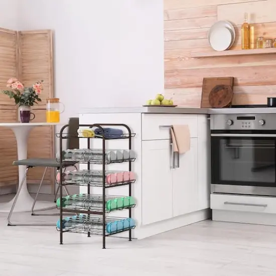 NEX&trade; 31" Bronze Freestanding 5-Tier Water Bottle Organizer {8}