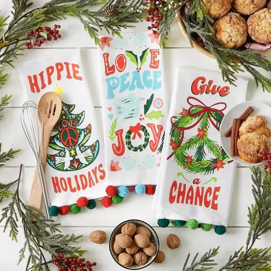DII&reg; Hippie Holidays Printed Dishtowel Set {11}