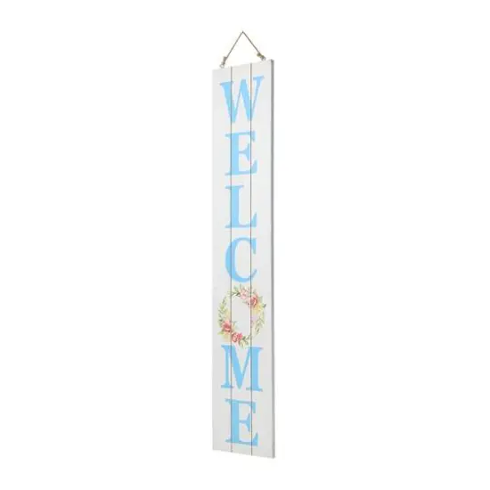 Glitzhome&reg; 42'' Happy Easter & Welcome Wooden Double-Sided Porch Sign {8}