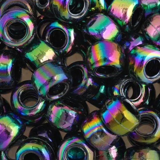 John Bead 9mm Opaque Plastic Pony Beads, 1,000ct. Black Iris {1}