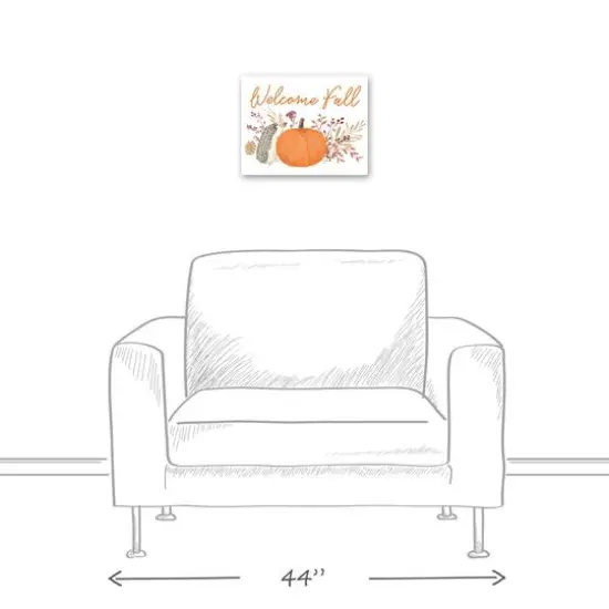 Welcome Fall Hedgehog Canvas Wall Art {6}