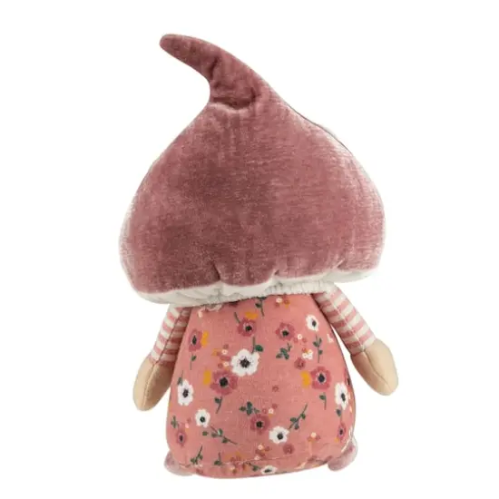 10.5" Pink Springtime Floral Mushroom Gnome {6}