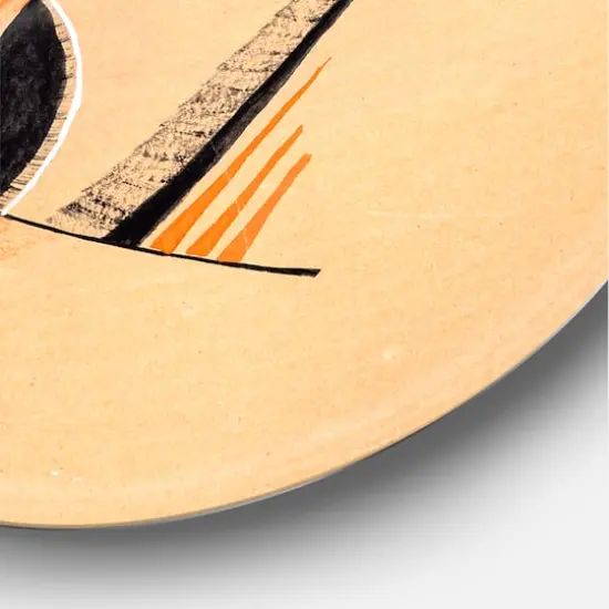 Designart - Colored Geometric Abstract Compositions V - Modern Metal Circle Wall Art {5}