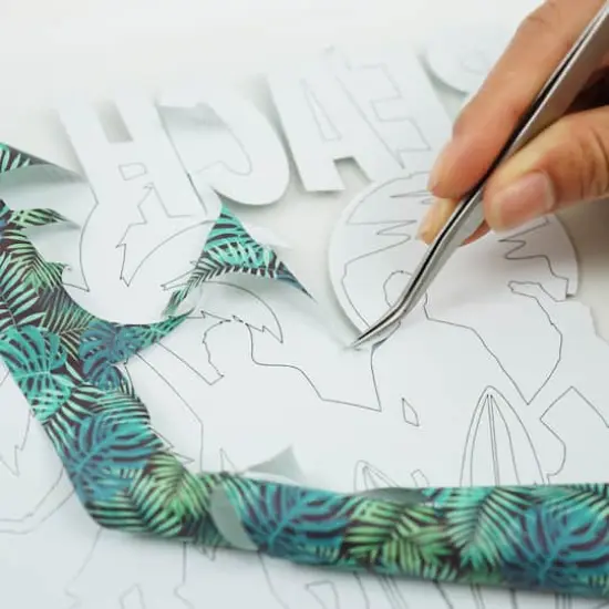 Green Tropical Leaves Heat Transfer Vinyl by Make Market&reg; {5}