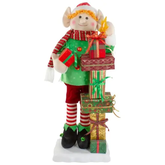 30" Santa's Little Animated Elf with Lighted Star Musical Christmas Figure {1}