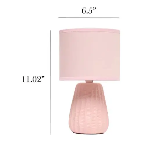 Simple Designs 11" Mini Ceramic Pastel Table Lamp Light Pink {4}