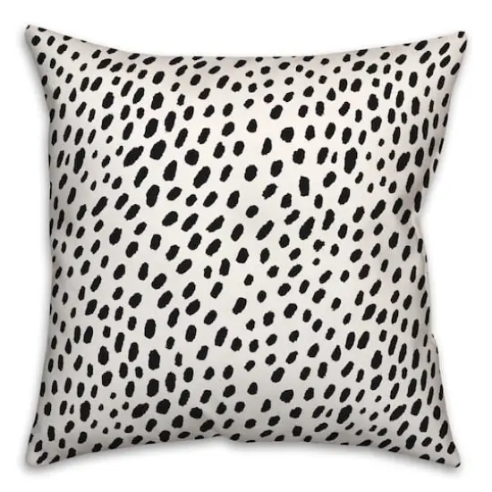 Black and White Spots 18" x 18" Throw Pillow {1}