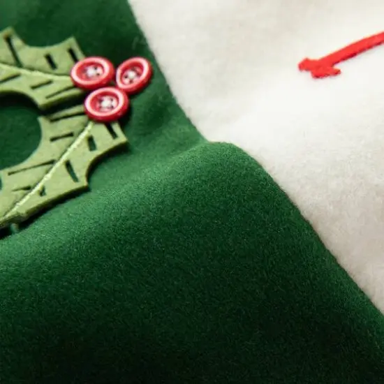 Glitzhome&reg; 48" Dimensional Christmas Holly Leaves Felt Tree Skirt {7}