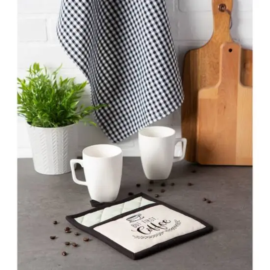 Coffee Time Embroidered Potholder Gift Set {3}