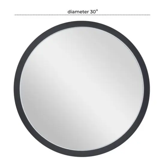 Black Contemporary Wall Mirror, 30" x 2" x 30" {6}