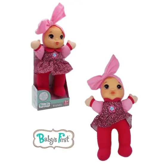 Goldberger Baby's First&reg; Kisses&trade; 13" Bilingual Baby Doll with Leopard Print Shirt {4}